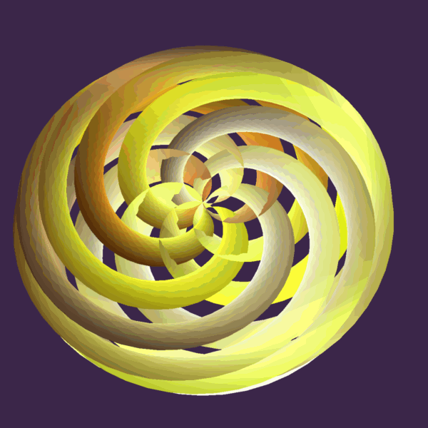 six fold gold spiral shield ... Click to get back to small image